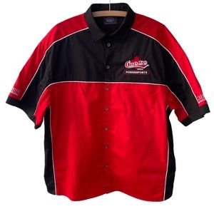 Choko Design Powersports Button Up Shirt Mens L Short Sleeve ATV Snowmobile Logo